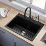 63 cm køkkenvask arbejdsstation, topmonteret granitvaske