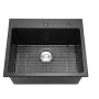 VEVOR 63 cm Kitchen Sink Workstation, Top Mount Granite Sinks, Drop-In Single Bowl Farmhouse Basin with Multiple Accessories, Ho
