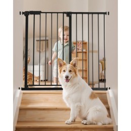 Baby Gate 26-40 inches Justerbar bredde 36 tommer høj hundeport sort