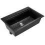 84 cm Kitchen Sink Workstation, Top Mount Granite Sinks, Drop-In Single Bowl Farmhouse Basin with Multiple Accessories, Househol