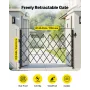 VEVOR Single Folding Security Gate, Lockable Scissor Gate with 360° Swivel Casters, Outdoor Barricade Steel Retractable Gates, f