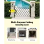Single Folding Security Gate, Lockable Scissor Gate with 360° Swivel Casters, Outdoor Barricade Steel Retractable Gates, for Ent
