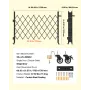 VEVOR Single Folding Security Gate, Lockable Scissor Gate with 360° Swivel Casters, Outdoor Barricade Steel Retractable Gates, f