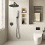 Shower Faucet Set, Rainfall Bathroom Shower System with 8-Inch (20.3cm) Round Rain Shower Head and Handheld Spray, Wall Mounted 