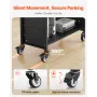 Rolling Library Book Cart, 150 kg Capacity, 77 x 38 x 122 cm Library Cart, Single Sided L-Shaped Shelves with 76.2 mm Lockable W