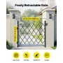VEVOR Single Folding Security Gate, Lockable Scissor Gate with 360° Swivel Casters, Outdoor Barricade Steel Retractable Gates, f