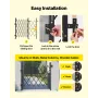 VEVOR Single Folding Security Gate, Lockable Scissor Gate with 360° Swivel Casters, Outdoor Barricade Steel Retractable Gates, f