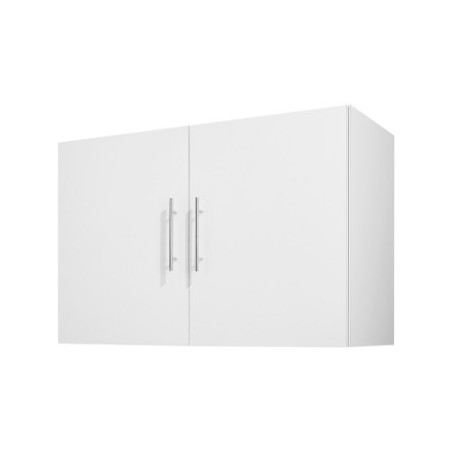 36 in Laundry Room Wall Cabinet 2-Tier Kitchen Cupboard with 2 Doors White