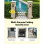 VEVOR Single Folding Security Gate, Lockable Scissor Gate with 360° Swivel Casters, Outdoor Barricade Steel Retractable Gates, f