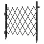 VEVOR Single Folding Security Gate, Lockable Scissor Gate with 360° Swivel Casters, Outdoor Barricade Steel Retractable Gates, f