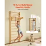 VEVOR Swedish Ladder Wall Gym, 10-Level Solid Wood Indoor Jungle Gym, 220lbs Loading Indoor Playground Climbing Ladder for Kid A
