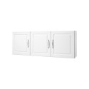 54 in Laundry Room Wall Cabinet 2-Tier Kitchen Cupboard with 3 Doors White