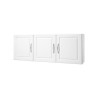 54 in Laundry Room Wall Cabinet 2-Tier Kitchen Cupboard with 3 Doors White