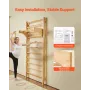 Swedish Ladder Wall Gym, 10-Level Solid Wood Indoor Jungle Gym, 220lbs Loading Indoor Playground Climbing Ladder for Kid Adults,