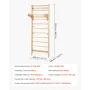 Swedish Ladder Wall Gym, 10-niveau massivt træ Indendørs Jungle
