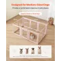 Dog Whelping Box, 1.54x1x0.6 m Plastic Dog Whelping Pen for Medium Sized Dogs, Waterproof Transparent Puppy Playpen with Windows