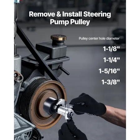 VEVOR Power Steering Pump Pulley Puller/Installer Tool Set, Compatible with Ford, GM V6, and VW Vehicles, Pump Pulley Remover In