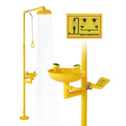 Emergency Shower Eye Wash Station Combination OSHA-Approved Eyewash Unit