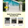 Single Folding Security Gate, Lockable Scissor Gate with 360° Swivel Casters, Outdoor Barricade Steel Retractable Gates, for Ent