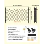Single Folding Security Gate, Lockable Scissor Gate with 360° Swivel Casters, Outdoor Barricade Steel Retractable Gates, for Ent