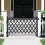 Single Folding Security Gate, Lockable Scissor Gate with 360° Swivel Casters, Outdoor Barricade Steel Retractable Gates, for Ent