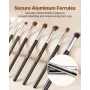 34-Piece Makeup Brush Set, Professional Brushes Kit for Foundation Blending Eyeshadow Concealer Blush - with Soft Bristles, Ergo