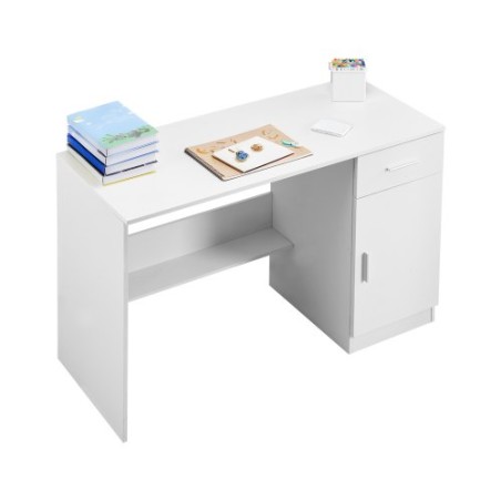 Small Desk with Drawer Kids Desk for Bedroom Wood Simple Study Table White