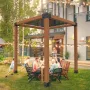 VEVOR Pergola beslagsæt, 6x6 tommer (indre størrelse 142 x 142 mm), 4 stk 3-vejs kraftigt hjørnebeslag Woodworks DIY