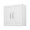 23.6 in Laundry Room Wall Cabinet 2-Tier Kitchen Cupboard with 2 Doors