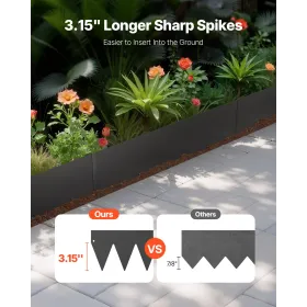 Steel Landscape Edging, 6 Packs 40 x 6 in Rust-Resistant Metal Landscape Edging, Bendable Garden Edging Border, Heavy Duty Lawn 