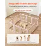 Dog Whelping Box, 1.54x1.5x0.6 m, Transparent Plastic Dog Whelping Pen for Large Sized Dogs, Waterproof Puppy Playpen with Windo