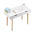 Small Desk with Drawer Kids Desk for Bedroom Wooden Study Table White+Wood