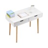 Small Desk with Drawer Kids Desk for Bedroom Wooden Study Table White+Wood