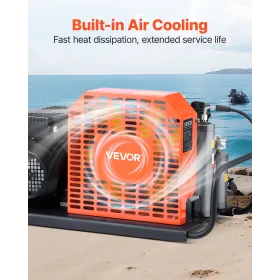 VEVOR PCP Air Compressor, 4500PSI/30Mpa Diving Scuba Tank Air Compressor, 60 L/min Four-Cylinder Auto Stop PCP Rifle Compressor 