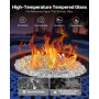 VEVOR Fire Glass, 10 LBS / 4.5 KG High-Temperature Resistant Fireplace Rocks, 1/2-Inch / 12.7 mm Reflective & Smokeless Firepit 