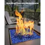 Fire Glass, 10LBS/4.5KG High-Temperature Resistant Fireplace Rocks, 3/4-Inch / 19.05 mm Reflective & Smokeless Firepit Glass Bea