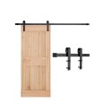 6FT Sliding Barn Door Hardware Kit for Single Sliding Barn Door Black