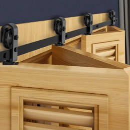 Bi-folding glidende stalddør hardware spor kit 76 "til fire 18" døre