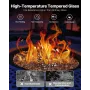VEVOR Fire Glass, 10 LBS / 4.5 KG High-Temperature Resistant Fireplace Rocks, 1/4-Inch / 6.35 mm Reflective & Smokeless Firepit 