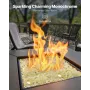 VEVOR Fire Glass, 10 LBS / 4.5 KG High-Temperature Resistant Fireplace Rocks, 1/2-Inch / 12.7 mm Reflective & Smokeless Firepit 