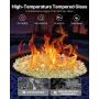 VEVOR Fire Glass, 10 LBS / 4.5 KG High-Temperature Resistant Fireplace Rocks, 1/2-Inch / 12.7 mm Reflective & Smokeless Firepit 