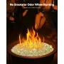 Fire Glass, 10 LBS / 4.5 KG High-Temperature Resistant Fireplace Rocks, 1/2-Inch / 12.7 mm Reflective & Smokeless Firepit Glass 