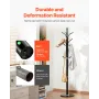 Coat Rack Freestanding, Coats Tree Stand with Stable Marble Base & 6 Hooks, Free Standing Hall Coat Rack for Entryway, Bedroom, 