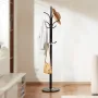 VEVOR Coat Rack Freestanding, Coats Tree Stand with Stable Marble Base & 6 Hooks, Free Standing Hall Coat Rack for Entryway, Bed