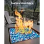 VEVOR Fire Glass, 10LBS / 4.5KG Smokeless & Fireplace Rocks, 3/4-Inch / 19.05 mm Reflective Firepit Glass Beads, High Luster Sto