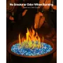 Fire Glass, 10LBS / 4.5KG Smokeless & Fireplace Rocks, 3/4-Inch / 19.05 mm Reflective Firepit Glass Beads, High Luster Stone Lan