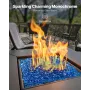 Fire Glass, 10LBS / 4.5KG High-Temperature Resistant Fireplace Rocks, 1 Inch / 25.4 mm Reflective Firepit Glass Diamond Beads, H
