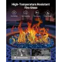 Fire Glass, 10LBS / 4.5KG High-Temperature Resistant Fireplace Rocks, 1 Inch / 25.4 mm Reflective Firepit Glass Diamond Beads, H