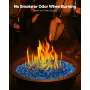 Fire Glass, 10LBS / 4.5KG High-Temperature Resistant Fireplace Rocks, 1 Inch / 25.4 mm Reflective Firepit Glass Diamond Beads, H