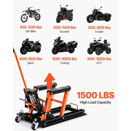 Motorcycle Hydraulic Pump Jack 680.4 kg ATV Dirt Bike Stand